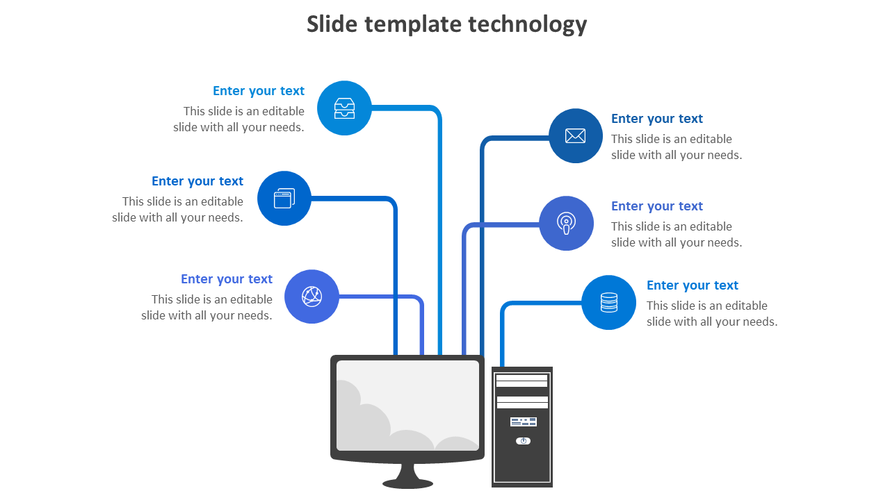 slide template technology-blue
